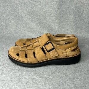 Footprints by Birkenstock Merced Honey Fisherman Leather Sandal Sz US 6.5 EU 37